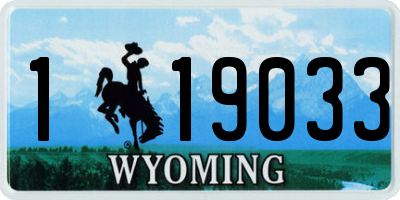 WY license plate 119033