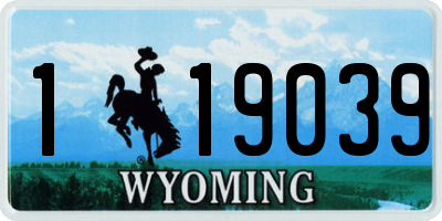 WY license plate 119039