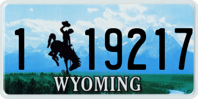 WY license plate 119217