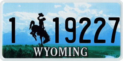 WY license plate 119227