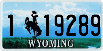 WY license plate 119289