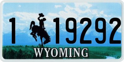 WY license plate 119292