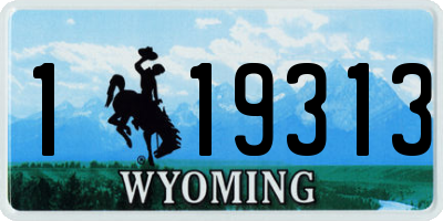 WY license plate 119313
