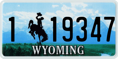 WY license plate 119347