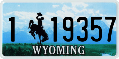WY license plate 119357