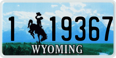 WY license plate 119367