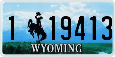 WY license plate 119413