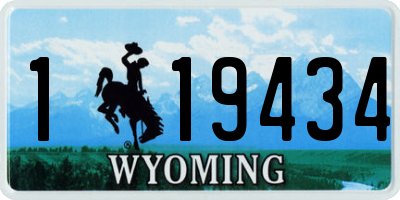 WY license plate 119434