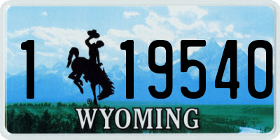 WY license plate 119540