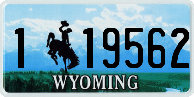 WY license plate 119562