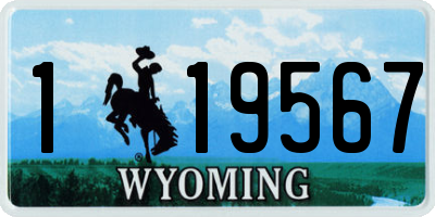 WY license plate 119567