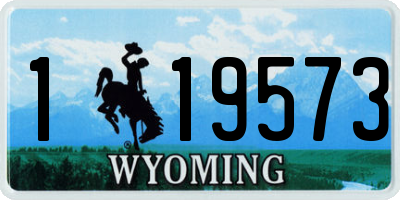 WY license plate 119573