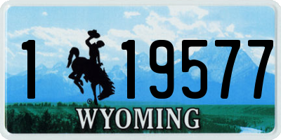 WY license plate 119577