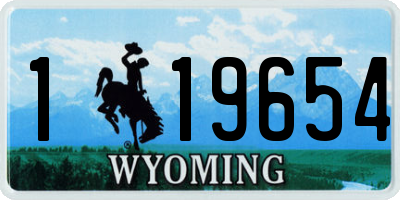 WY license plate 119654