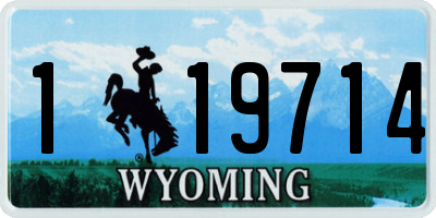 WY license plate 119714
