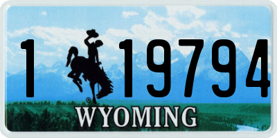 WY license plate 119794