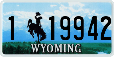 WY license plate 119942