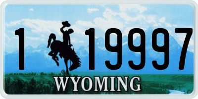 WY license plate 119997