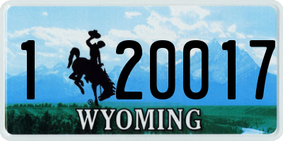 WY license plate 120017