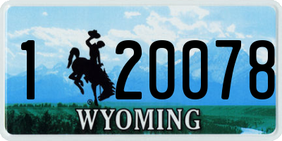 WY license plate 120078