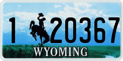 WY license plate 120367