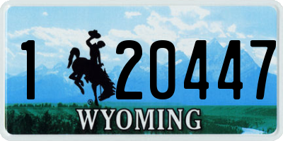 WY license plate 120447