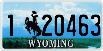 WY license plate 120463