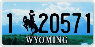 WY license plate 120571