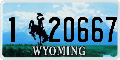 WY license plate 120667