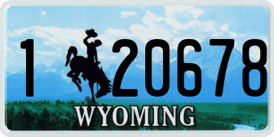 WY license plate 120678