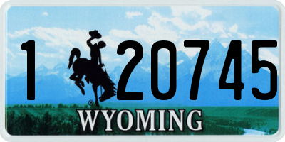 WY license plate 120745