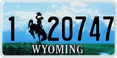 WY license plate 120747