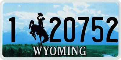 WY license plate 120752