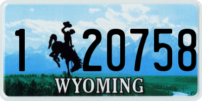 WY license plate 120758