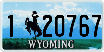 WY license plate 120767