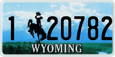 WY license plate 120782