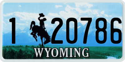 WY license plate 120786
