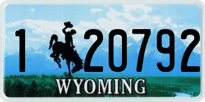 WY license plate 120792