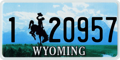 WY license plate 120957