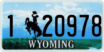WY license plate 120978