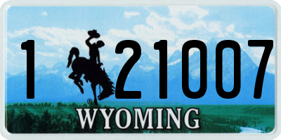WY license plate 121007