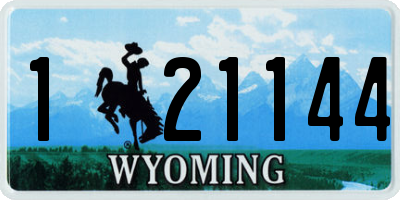 WY license plate 121144