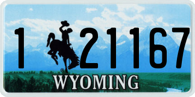WY license plate 121167