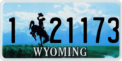 WY license plate 121173