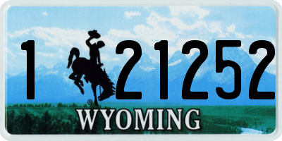 WY license plate 121252
