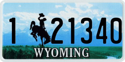 WY license plate 121340