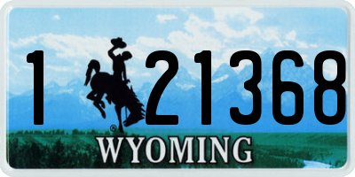 WY license plate 121368