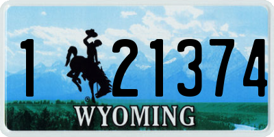WY license plate 121374