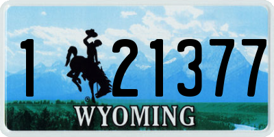 WY license plate 121377