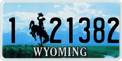 WY license plate 121382